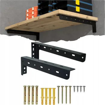 Koupelnový nábytek Silné černé držáky police 32 cm podpěra konzole pro nástěnnou polici, loft