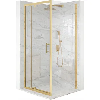Sprchový kout čtvercová výklopná zlatá 70x70 cm sklo 6 mm + povrchová úprava