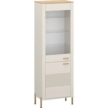 Ložnicová sestava Vitrína, kašmír/dub kamenný, RUNOL 1D1W