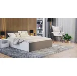 Manželská postel PANAMA KLASIK 160x200 + rošt BÍLÁ-ŠEDÁ