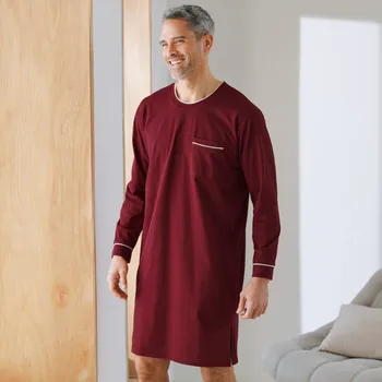 Dámská noční košile Blancheporte Noční košile s kontrastní paspulkou bordó 107/116 (XL)