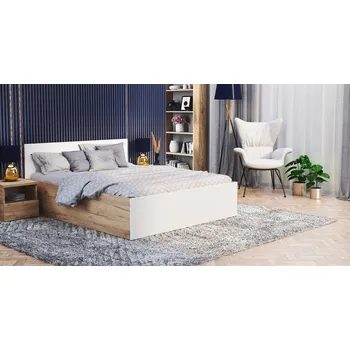 Postel Manželská postel PANAMA KLASIK 180x200 + rošt DUB-BÍLÁ