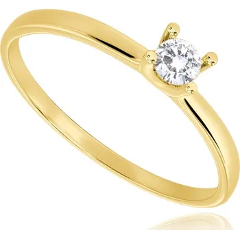 Prsten MINET Zásnubní zlatý prsten s bílým zirkonem Au 585/1000 vel. 53 - 0,75g
