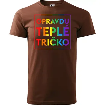 Pánské tričko Sablio Tričko s potiskem - Opravdu teplé tričko - hnědé S