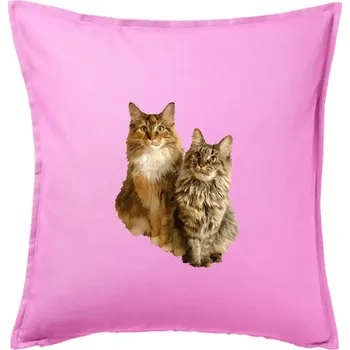 Polštář Kočky vectorizované (Moňas) - Polštář 50x50 - 50x50 - Pouze potah ( Růžová )