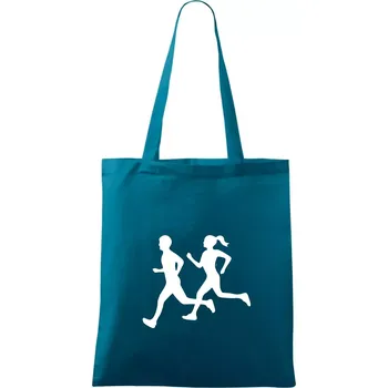 Bezci - žena a muž (Moňas) - Taška bavlněná - 42 x 38 cm ( Petrolejová )