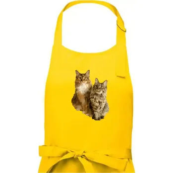Kuchyňská zástěra Kočky vectorizované (Moňas) - Pánská zástěra na vaření - Univerzální velikost ( Žlutá )