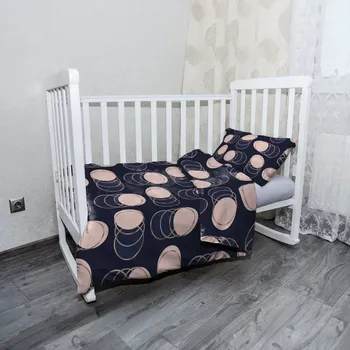 Povlečení Sablio Mikroplyšové dětské povlečení do postýlky Kruhy a puntíky - 120x90 / 40x60