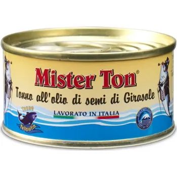konzervovaná ryba Mister Ton - Tonno all' olio di semi girasole Mister 160 g / 104 g