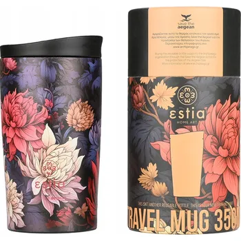 Termoska Termohrnek nepropustná termoska na kávu, čaj 350 ml květinový vzor