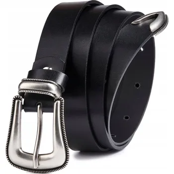 Opasek PETERSON černý dámský pásek kožený s přezkou podkova