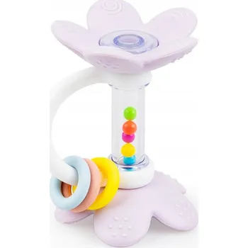 Hračka pro kojence Chrastítko Květinky fialové pro děti od 3 měsíců, GiliGums