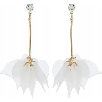 Náušnice Akrylové Náušnice , bílé zlato, zirkon