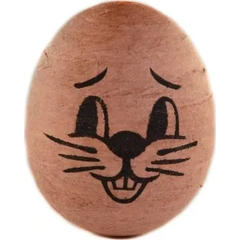 Velikonoční dekorace Vatovka vajíčko s potiskem - zajíček hnědý - 30x24 mm