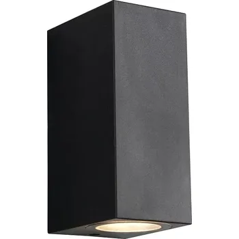 Venkovní osvětlení Trio Leuchten R26569632 SORIA - Nástěnné plastové venkovní svítidlo, dvousměrné svícení, černé, 2 x GU10, IP44 (Venkovní svítidlo na zeď přímo-nepřímé, černá)