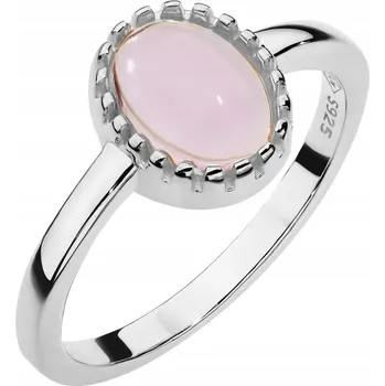 Prsten Dámský PRSTÝNEK ze stříbra ryzost 925 , oválný, s růženínem, vel. 19