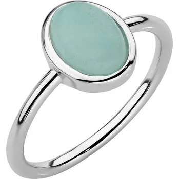Prsten STŘÍBRNÝ PRSTÝNEK 925 Kroucený s Amazonitem vel. 19