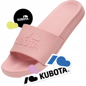 Dámské pantofle DÁMSKÉ GUMOVÉ NAZOUVÁKY 41 KUBOTA PLAIN BAZÉNOVÉ RŮŽOVÉ + SAMOLEPKY 41