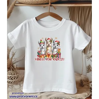 Trička s potiskem Tričko s potiskem, dětské, LAMI - VÁNOCE PLNÉ RADOSTI, 1 ks zvolte VELIKOST trička ZDE:: 5/6 let Beagle