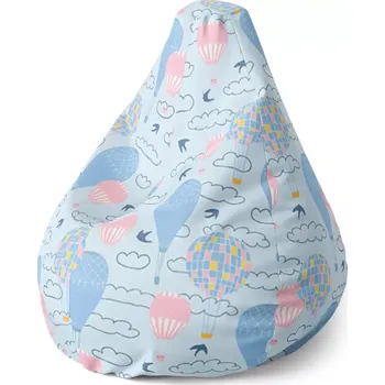 Sedací pytel Sablio Sedací vak Pear Horkovzdušné barevné balóny - 70 x 95 x 15 cm