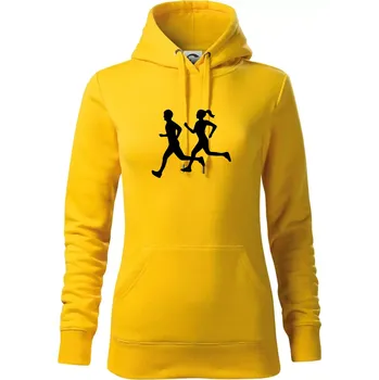 Dámská mikina Bezci - žena a muž (Moňas) - Mikina dámská Cape s kapucí - XL ( Žlutá )