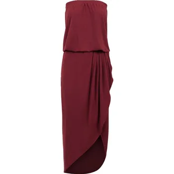 Dámské šaty Ladies Viscose Bandeau Dress - burgundy 4XL