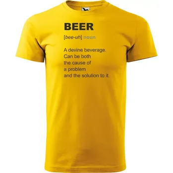 Pánské tričko Sablio Tričko s potiskem Beer - žluté XL