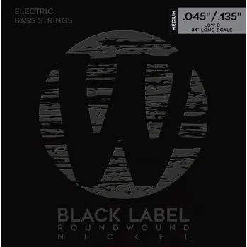 Struna pro kytaru a smyčcový nástroj Warwick Black Label Nickel-Plated Steel 5 Low B Medium .045-.135 + prodloužená záruka 3 roky