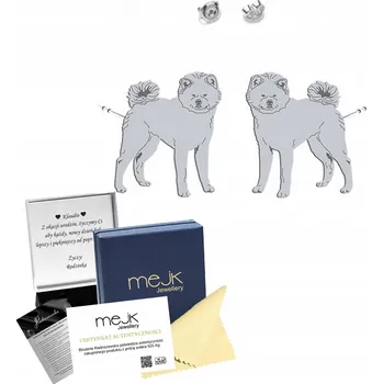 Náušnice Stříbrné Náušnice s psem Akita Inu (Japonská Akita) - S VĚNOVÁNÍM