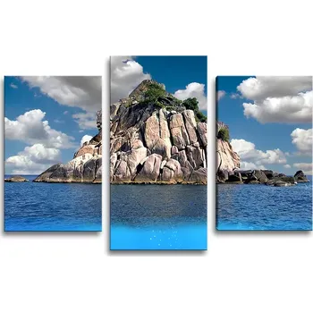 Obraz Sablio Obraz - 3-dílný Skála v moři - 75x50 cm