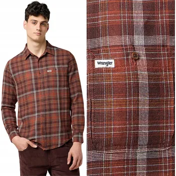 Pánská košile Wrangler pánská košile casual 1 PKT FLANNEL SHIRT dlouhý rukáv regular bavlna velikost XL