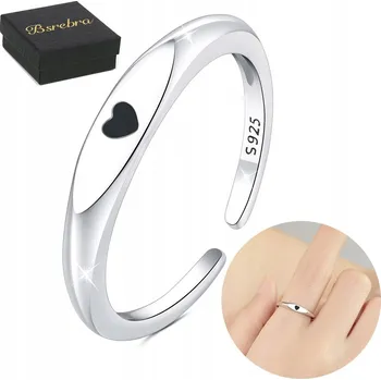 Prsten Prstýnek Stříbrný 925 Se Srdíčkem Stříbrné Prsteny Nastavitelný Stříbro