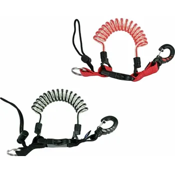 Retraktor spirálový s plastovou karabinou - červená