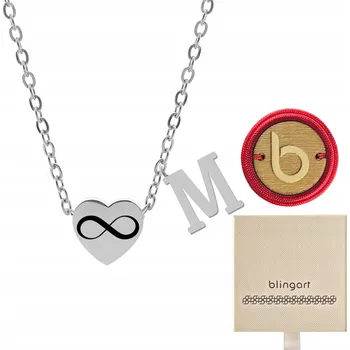 Náhrdelník Dámský náhrdelník CELEBRYTKA Písmeno M Srdíčko Nastavitelný ocelový
