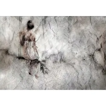 Fototapeta Fototapeta 3D beton - praskající zeď 368 x 254 cm