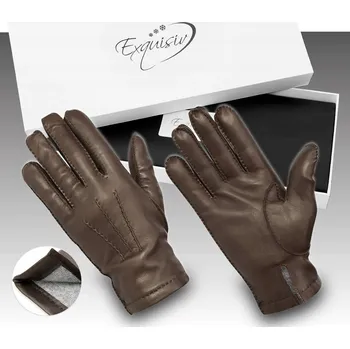 Rukavice Exquisiv pětiprsté rukavice z pravé kůže, velikost 9 - muž