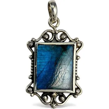 Náhrdelník BLUETHORY, viktoriánský šperk labradorit, stříbro 925/1000