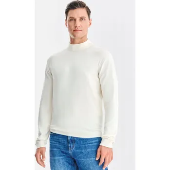 Pánský svetr Hladký pánský rolák bílé barvy Basic Pako Lorente vel XXL