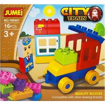 ostatní stavebnice Jumei stavebnice pro batolata městský vláček vláček 16 dílů