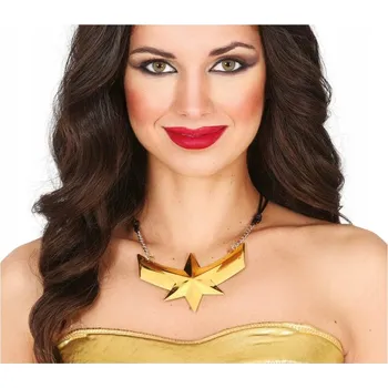 Náhrdelník Zlatý náhrdelník Přívěsek , kostým HVĚZDY, superhrdinka, Karneval ples