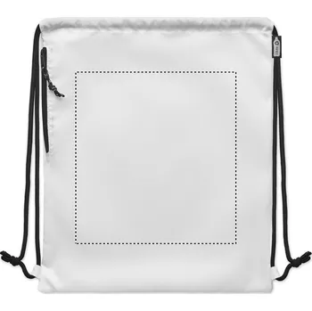 Sportovní vak Velký stahovací vak 300D RPET 5 FRONT, 300x280mm Sítotiskový transfer, 1 barva