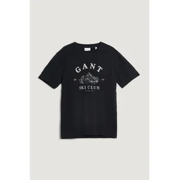 Pánské oblečení TRIČKO GANT GRAPHIC SS T-SHIRT BLACK