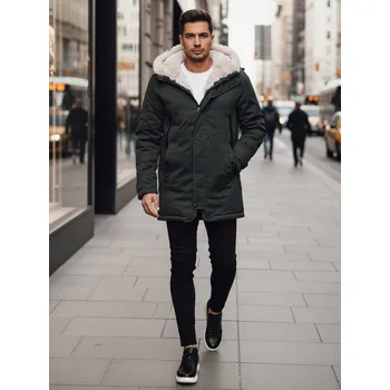 Pánská zimní bunda s kapucí Dstreet TX4964z Barva: Zelená, Velikost: 3XL/56