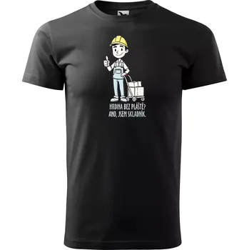 Sablio Tričko s potiskem pro skladníka Hrdina bez pláště? Ano, jsem skladník - černé 5XL