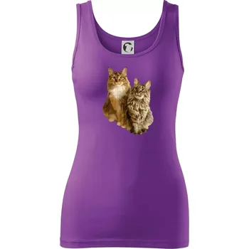 Dámské tričko Kočky vectorizované (Moňas) - Dámské tílko - 2XL ( Fialová )