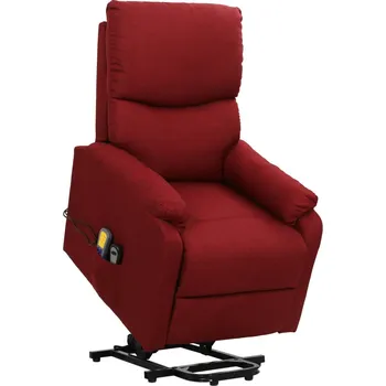 Masážní křeslo Zvedací masážní křeslo vínové textil Červená329752