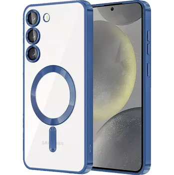 Pouzdro na mobilní telefon Kryt Samsung Galaxy S21 5G Techsuit Luxury Crystal MagSafe - tmavě modrý