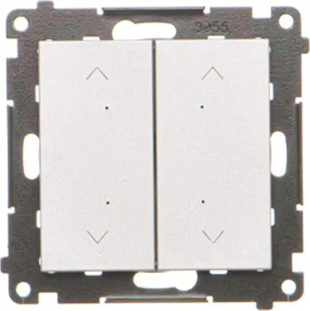 vypínač Vypínač žaluziový 2 násobný, elektronický, Simon 55 TEZ2.01/143, hliníková