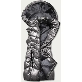 Dámská vesta Dámská lesklá šedá vesta s kapucí AB21 SWEST, odstíny šedé XL (42) i392_20453-53