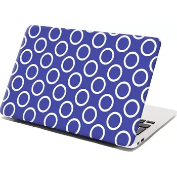 samolepka Sablio Samolepka na notebook Bílé kruhy na modré - 29x20 cm